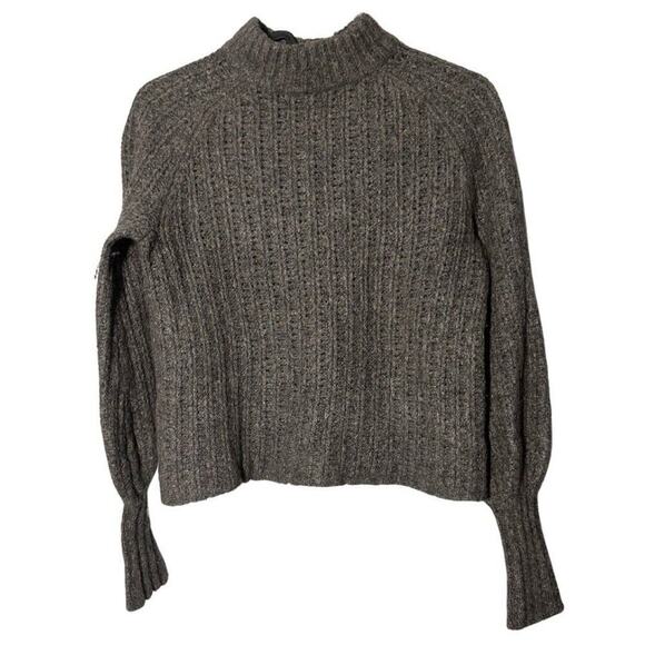 Naked Cashmere Women’s Gray Mock Neck Cropped Knit Sweater Size XS - Picture 2 of 6